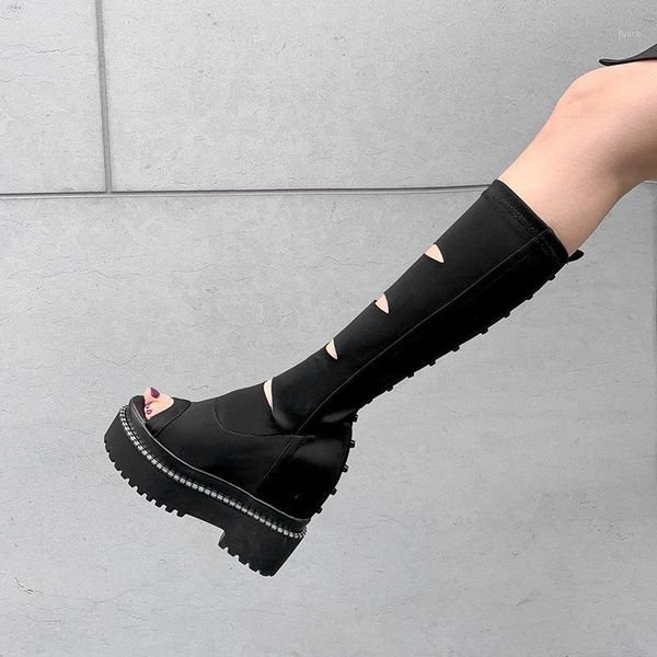 boots height increase for women 2021 summer heels shoes woman peep toe botas feminino mujer1, Black
boots height increase for women 2021 summer heels shoes woman peep toe botas feminino mujer1, Black