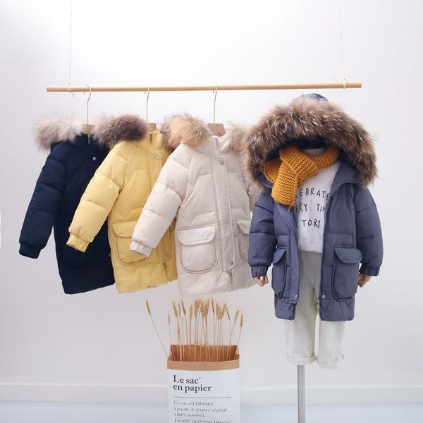 boys and girls jacket 2020 winter new net red children's fox fur collar medium length thickened white duck down coat, Blue;gray
boys and girls jacket 2020 winter new net red children's fox fur collar medium length thickened white duck down coat, Blue;gray