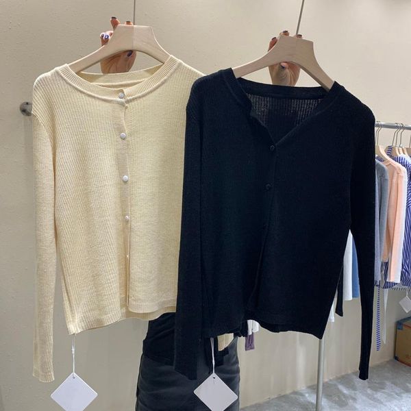 women's knits & tees south korea 2021 early autumn knitted long sleeve v-neck single-breasted cardigan blouse women, White
women's knits & tees south korea 2021 early autumn knitted long sleeve v-neck single-breasted cardigan blouse women, White