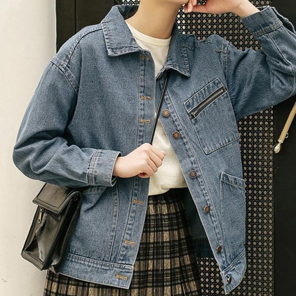 women's oversized coat 2020 retro blue cotton denim denim jacket jacket long sleeve beige loose style coat costume, Black;brown
women's oversized coat 2020 retro blue cotton denim denim jacket jacket long sleeve beige loose style coat costume, Black;brown