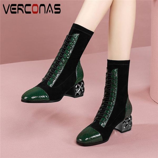 boots verconas women basic mid-calf autumn winter thick heels genuine leather shoes woman narrow band fashion office lady, Black
boots verconas women basic mid-calf autumn winter thick heels genuine leather shoes woman narrow band fashion office lady, Black