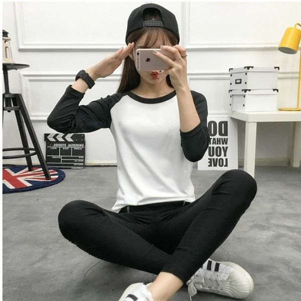 2020 springautumn and winter new loose round neck long sleeve base women's shirt solid color stitching color-touching shirt m6tix, White
2020 springautumn and winter new loose round neck long sleeve base women's shirt solid color stitching color-touching shirt m6tix, White