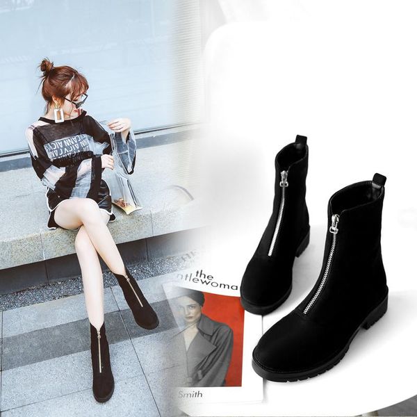 size 33-43 chunky motorcycle boots for women autumn 2020 fashion round toe zipper combat boots ladies shoes, Black
size 33-43 chunky motorcycle boots for women autumn 2020 fashion round toe zipper combat boots ladies shoes, Black