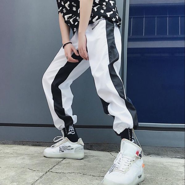2020 black and new white summer contrast color releases sports marks male pants drawstring design feet 74q8, White;black
2020 black and new white summer contrast color releases sports marks male pants drawstring design feet 74q8, White;black