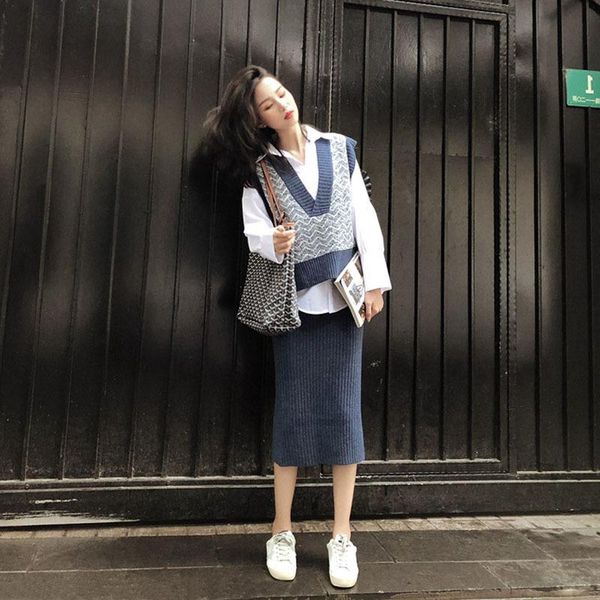 2021 new autumn women's dress retro small fragrance dress skirt two piece suit, Gray
2021 new autumn women's dress retro small fragrance dress skirt two piece suit, Gray