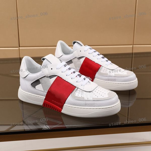 men and women vl7n sneaker with marca, flat studded sneakers oversized calfskin trainers, Black;red
men and women vl7n sneaker with marca, flat studded sneakers oversized calfskin trainers, Black;red