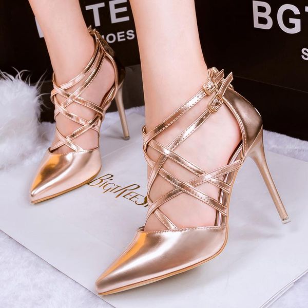dress shoes fashion women's gladiator pumps thin heels pointed toe cross strap cut-outs high party, Black
dress shoes fashion women's gladiator pumps thin heels pointed toe cross strap cut-outs high party, Black