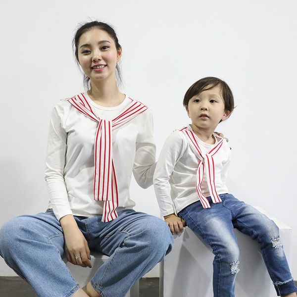 family clothes stripe collar long sleeve tshirts cotton mom &daughter pullovers family look autumn white clothing new style, Blue
family clothes stripe collar long sleeve tshirts cotton mom &daughter pullovers family look autumn white clothing new style, Blue