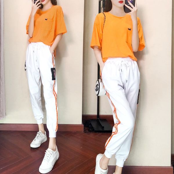 2019 summer new simple loose t-shirt t-shirt + casual harem pants 2-piece fashion sports suit for women fashion wf0rj, Gray
2019 summer new simple loose t-shirt t-shirt + casual harem pants 2-piece fashion sports suit for women fashion wf0rj, Gray
