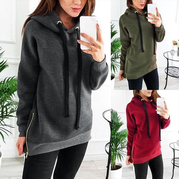 fashion sports women hoodies solid color hoodies long sleeve side zipper hooded sweatshirt for womens clothing, Black
fashion sports women hoodies solid color hoodies long sleeve side zipper hooded sweatshirt for womens clothing, Black