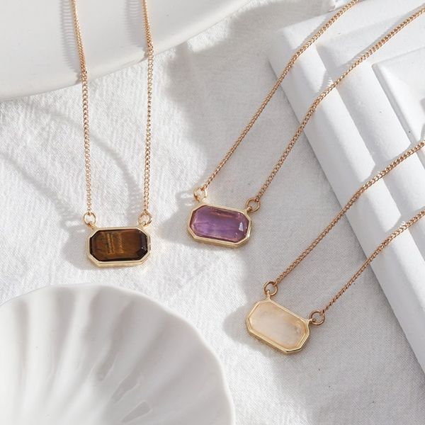 10 pcs gold plated rectangle shape tiger eye stone necklace link chain pendant natural amethyst crystal jewelry, Silver
10 pcs gold plated rectangle shape tiger eye stone necklace link chain pendant natural amethyst crystal jewelry, Silver