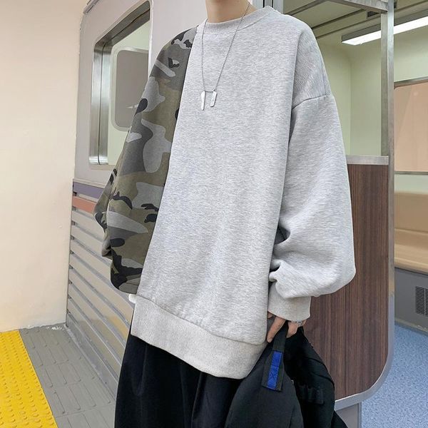 hoodies winter camouflage stitching sweatshirt mens harajuku plus velvet round neck pullover casual loose fashion clothing, Black
hoodies winter camouflage stitching sweatshirt mens harajuku plus velvet round neck pullover casual loose fashion clothing, Black