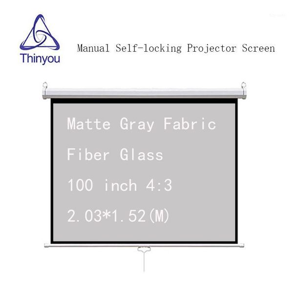 thinyou 100 inch 4:3 auto self-locking screen matte gray fabric fiber glass pull down manual projector screen for hd projector1
thinyou 100 inch 4:3 auto self-locking screen matte gray fabric fiber glass pull down manual projector screen for hd projector1
