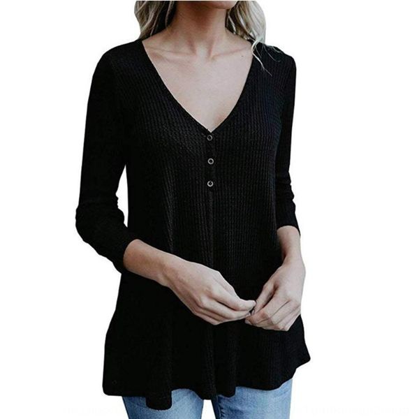 2019 твердая v-образный вырез с длинным рукавом кнопки женщин снизу верхней футболка 2eayq, White
2019 твердая v-образный вырез с длинным рукавом кнопки женщин снизу верхней футболка 2eayq, White