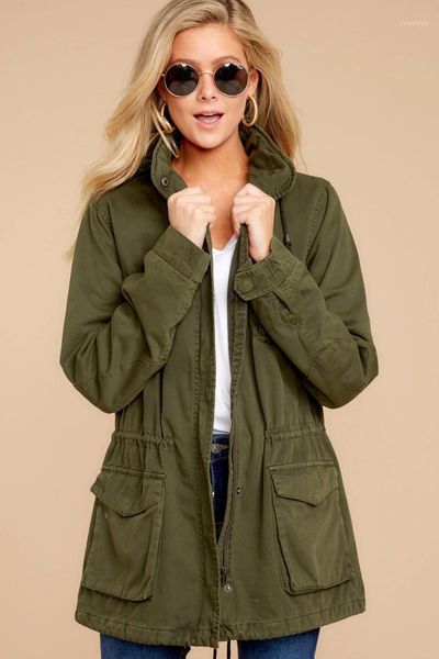 green jackets women jacket long sleeve casual female clothes zip up streetwear drawstring outerwear designer fall coats1, Black;brown
green jackets women jacket long sleeve casual female clothes zip up streetwear drawstring outerwear designer fall coats1, Black;brown