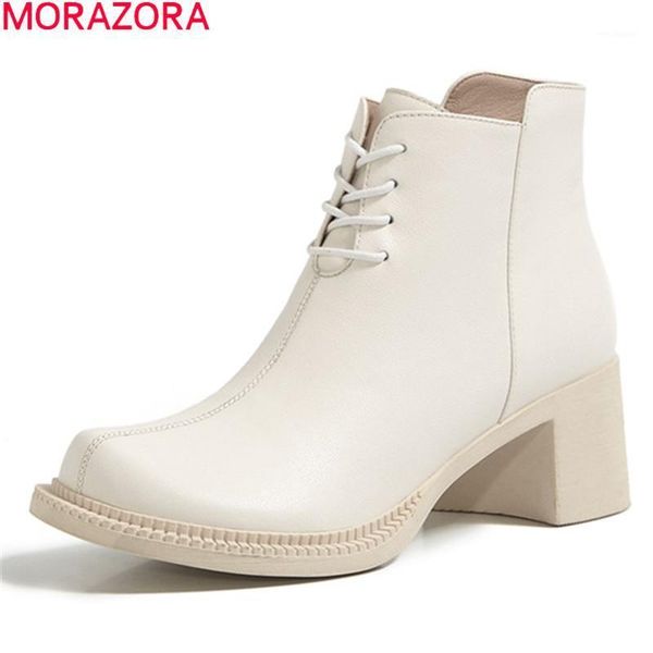 morazora 2020 genuine leather boots thick heels square toe ladies shoes autumn winter fashion lace up solid color ankle boots1, Black
morazora 2020 genuine leather boots thick heels square toe ladies shoes autumn winter fashion lace up solid color ankle boots1, Black