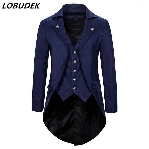 men's mid-length blazer court tailcoat navy blue/wine red/black swallowtail fare 2 pieces coat singer host stage tuxedo costume1, White;black
men's mid-length blazer court tailcoat navy blue/wine red/black swallowtail fare 2 pieces coat singer host stage tuxedo costume1, White;black