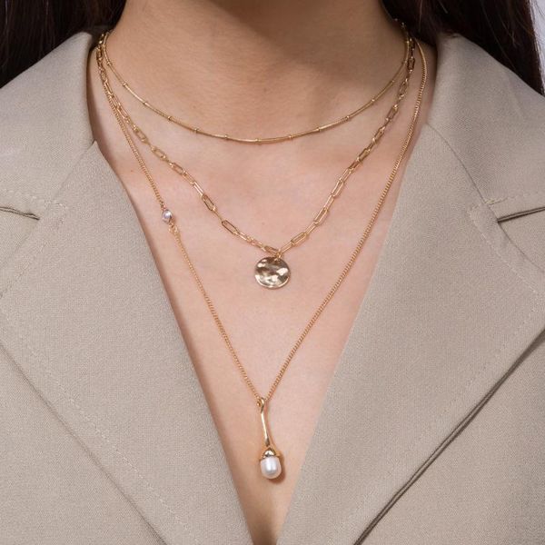 new multi-layer chian chocker necklace for women bohemian accessories fashion street natural freshwater pearl pendant necklace, Silver
new multi-layer chian chocker necklace for women bohemian accessories fashion street natural freshwater pearl pendant necklace, Silver