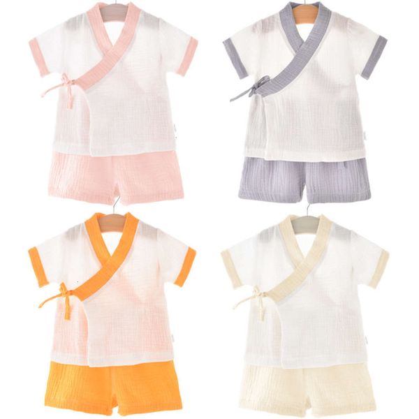 summer clothing gauze kimono suit children's short sve hanfu baby home pajamas, Blue;red
summer clothing gauze kimono suit children's short sve hanfu baby home pajamas, Blue;red
