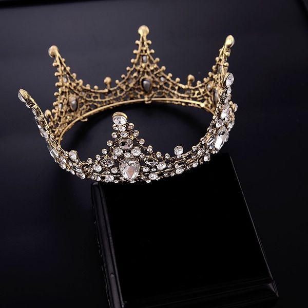 european baroque black classic crystal big round bride wedding dress crown jewelry, Silver
european baroque black classic crystal big round bride wedding dress crown jewelry, Silver