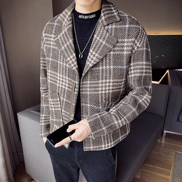 men's wool & blends 2021 style for men plaid woolen cloth jacket/male slim fit short leisure coat plus size s-2xl, Black
men's wool & blends 2021 style for men plaid woolen cloth jacket/male slim fit short leisure coat plus size s-2xl, Black