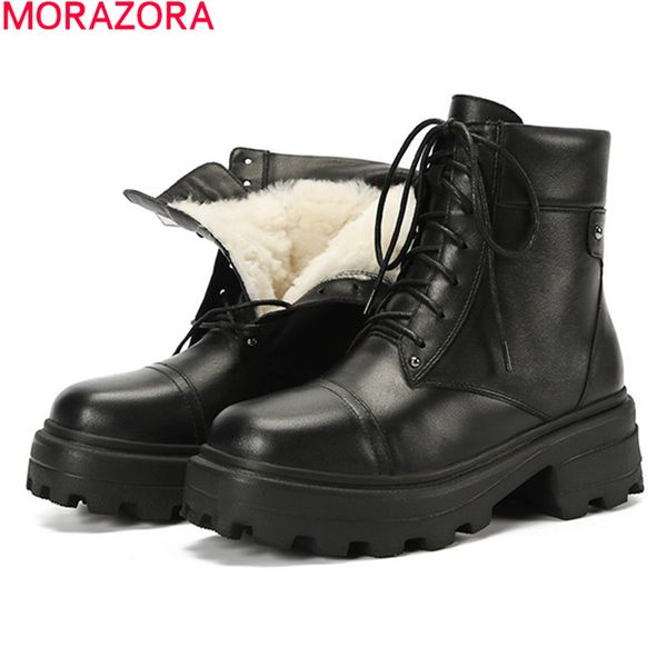 morazora 2021 big size 35-43 women full genuine leather high heels square toe ankle nature wool snow boots 1026, Black
morazora 2021 big size 35-43 women full genuine leather high heels square toe ankle nature wool snow boots 1026, Black