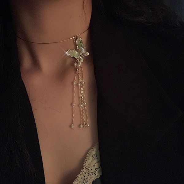 fashion retro exquisite enamel choker niche butterfly pearl collar high sense trend wild necklace, Golden;silver
fashion retro exquisite enamel choker niche butterfly pearl collar high sense trend wild necklace, Golden;silver