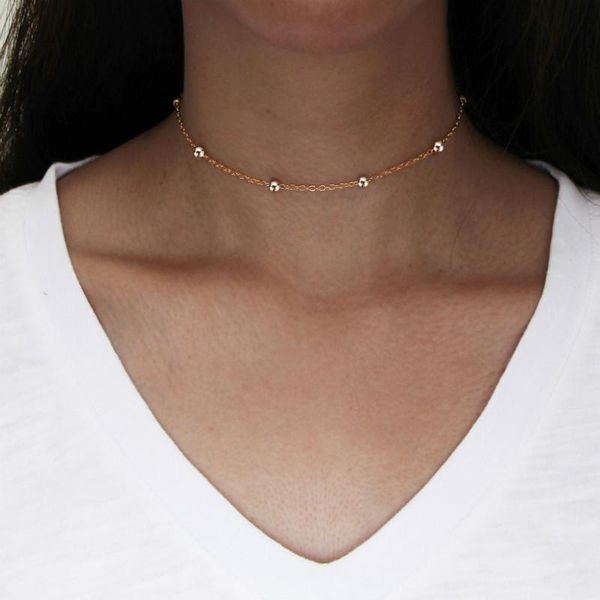 chokers simple chain short choker copper beads necklace jewelry women bead clavicle, Golden;silver
chokers simple chain short choker copper beads necklace jewelry women bead clavicle, Golden;silver