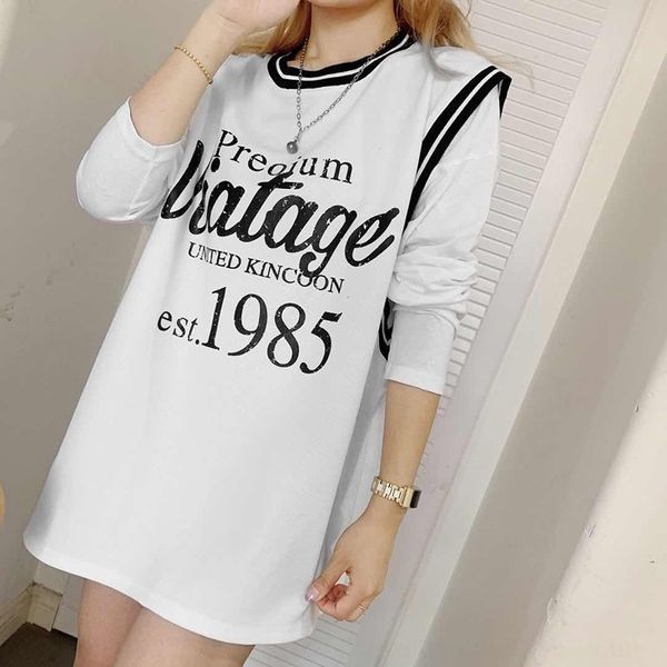 daegv ho2113 wearable two-piece round neck 1985 printed large 2020 autumn new long coat t-shirt sleeve t-shirt women's size 180 fake, Black
daegv ho2113 wearable two-piece round neck 1985 printed large 2020 autumn new long coat t-shirt sleeve t-shirt women's size 180 fake, Black