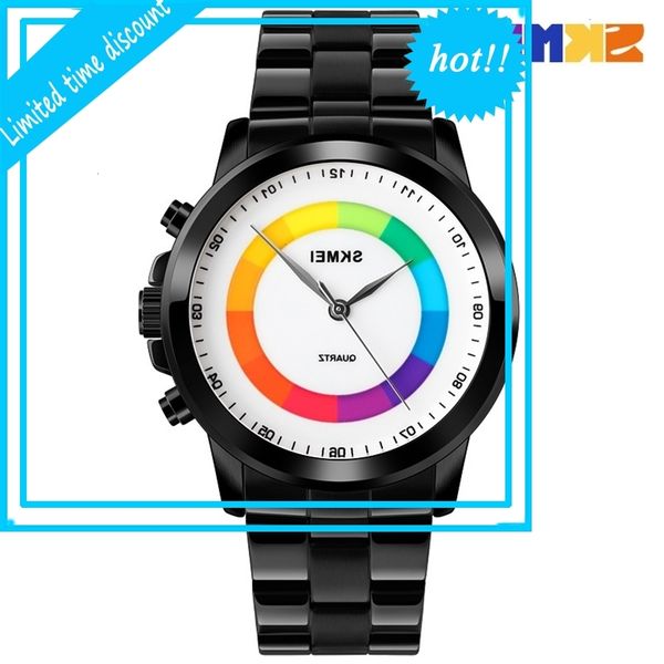 skmei fashion color display surface waterproof men's creative led luminous dial steel band light quartz watch, Slivery;brown
skmei fashion color display surface waterproof men's creative led luminous dial steel band light quartz watch, Slivery;brown