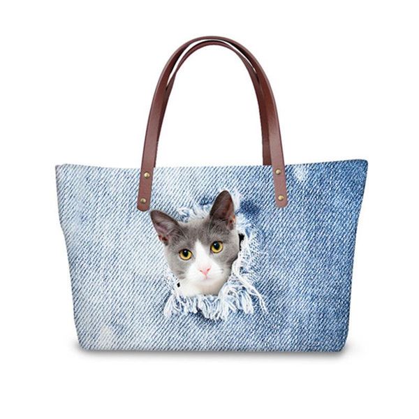 3d blue denim cat print luxury handbags women bags designer big cross-body bag for ladies handle bolsa feminina
3d blue denim cat print luxury handbags women bags designer big cross-body bag for ladies handle bolsa feminina