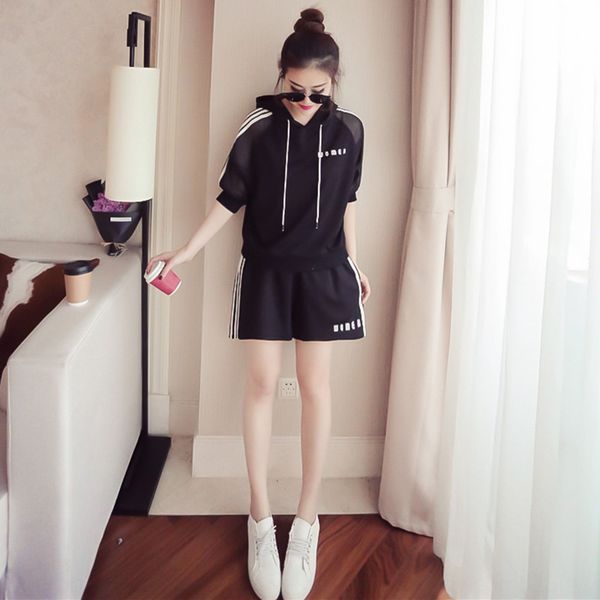 2020 summer new leisure sports suit women's fashion slim running and shorts short sleeve shorts loose hooded two-piece set 9qzsu, Gray
2020 summer new leisure sports suit women's fashion slim running and shorts short sleeve shorts loose hooded two-piece set 9qzsu, Gray