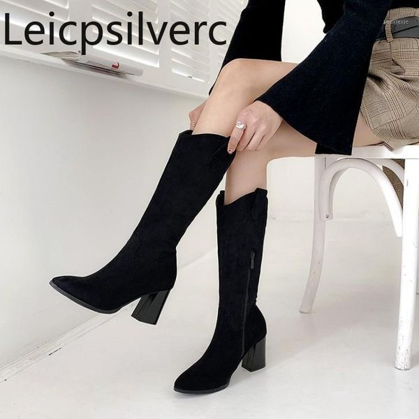 women's boots autumn and winter the new fashion pointed zipper thick heel high heel high tube women's shoes plus size 34-481, Black
women's boots autumn and winter the new fashion pointed zipper thick heel high heel high tube women's shoes plus size 34-481, Black