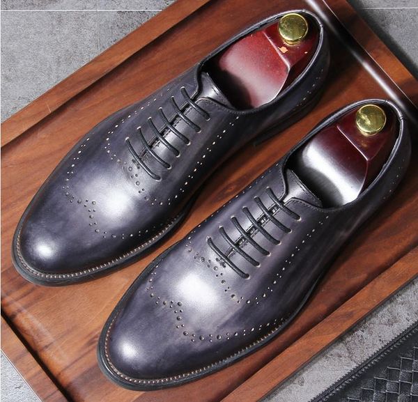 england style men round toes genuine leather lace up business dress shoes men retro classical carved youth office work shoes, Black
england style men round toes genuine leather lace up business dress shoes men retro classical carved youth office work shoes, Black