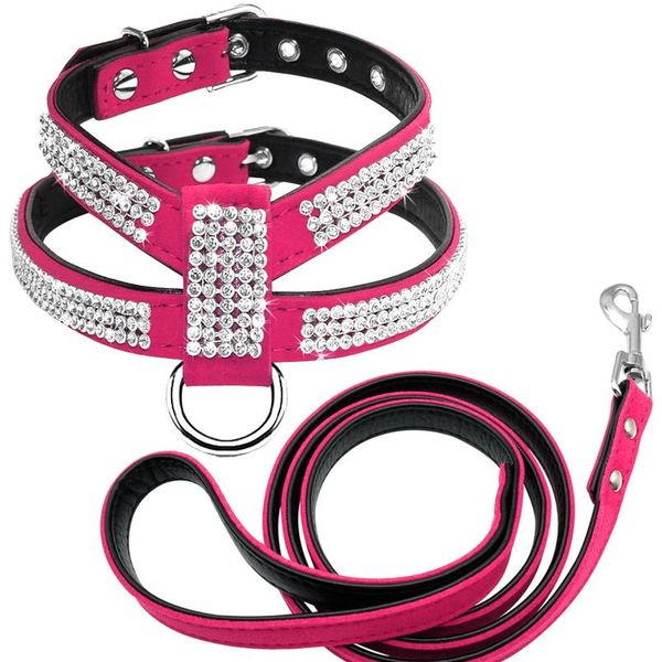 bling rhinestone dog harness leather puppy cat harness vest leash set for small medium dog chihuahua pug yorkshire pet sqcjsr 
bling rhinestone dog harness leather puppy cat harness vest leash set for small medium dog chihuahua pug yorkshire pet sqcjsr