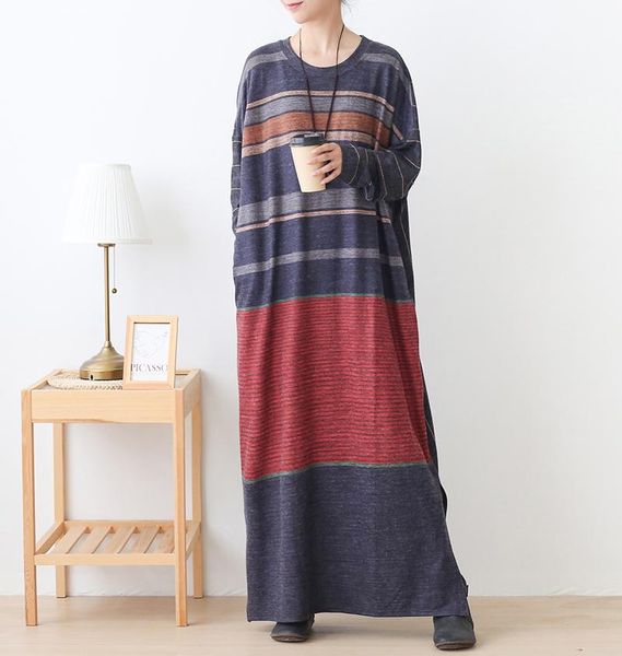 casual dresses autumn maxi for women loose long sleeve dress knitting striped hair printed robe winter vestidos, Black;gray
casual dresses autumn maxi for women loose long sleeve dress knitting striped hair printed robe winter vestidos, Black;gray
