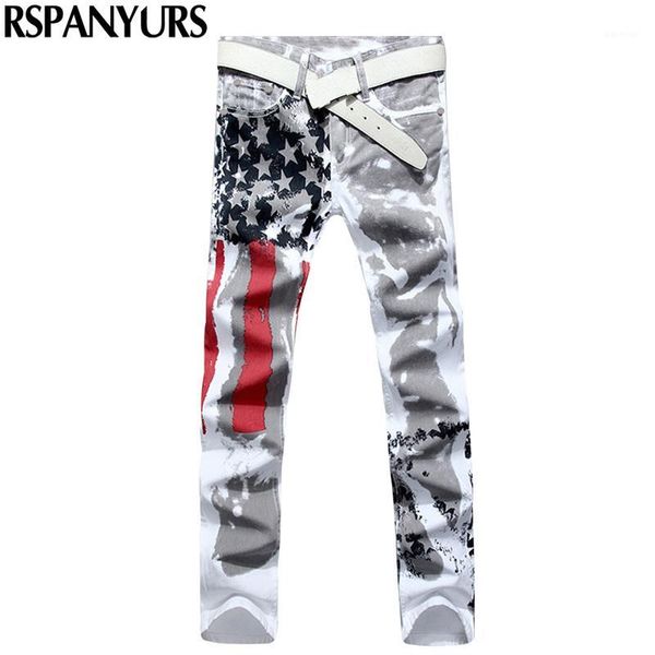 2018 new men's white american flag print jeans straight tube stretch star red striped oversized trousers.1, Blue
2018 new men's white american flag print jeans straight tube stretch star red striped oversized trousers.1, Blue