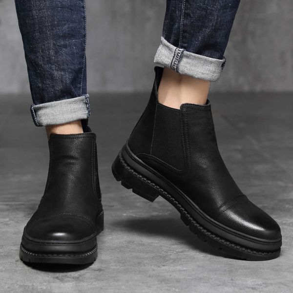 1760 autumn chelsea boots men's shoes big wharf layer waterproof short leather middle tube black high martin boots
1760 autumn chelsea boots men's shoes big wharf layer waterproof short leather middle tube black high martin boots