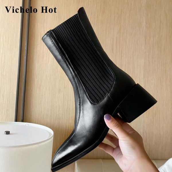 boots vichelo stretch real cow leather mixed colors square toe thick high heel slip on office lady dress mid-calf l39, Black
boots vichelo stretch real cow leather mixed colors square toe thick high heel slip on office lady dress mid-calf l39, Black