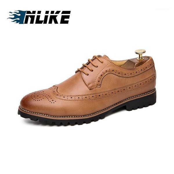 dress shoes fashion business men bullock classic leather men's suits lace-up1, Black