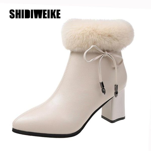 women ankle boots high heels shoes winter warm fur short boots beige black ladies party shoes plus size va148 
women ankle boots high heels shoes winter warm fur short boots beige black ladies party shoes plus size va148
