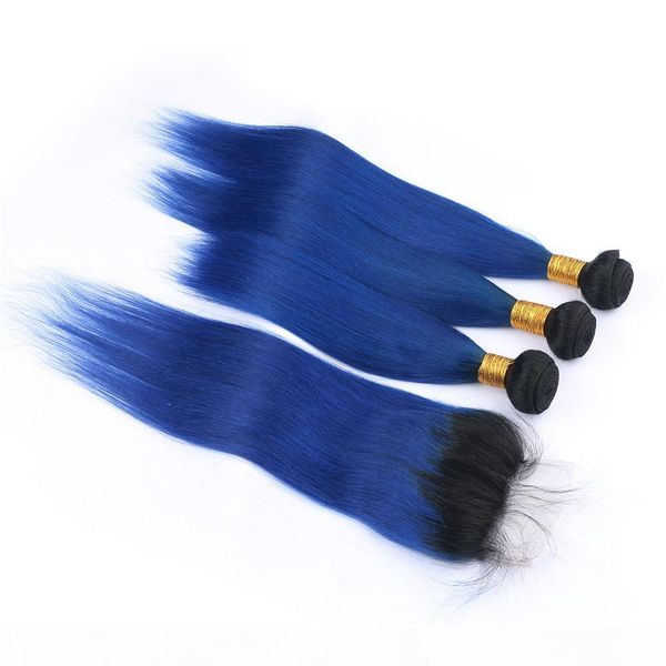 dark blue ombre peruvian human hair bundles with closure 4pcs lot straight #1b blue ombre lace closure 4x4 with weaves weft extensions, Black
dark blue ombre peruvian human hair bundles with closure 4pcs lot straight #1b blue ombre lace closure 4x4 with weaves weft extensions, Black