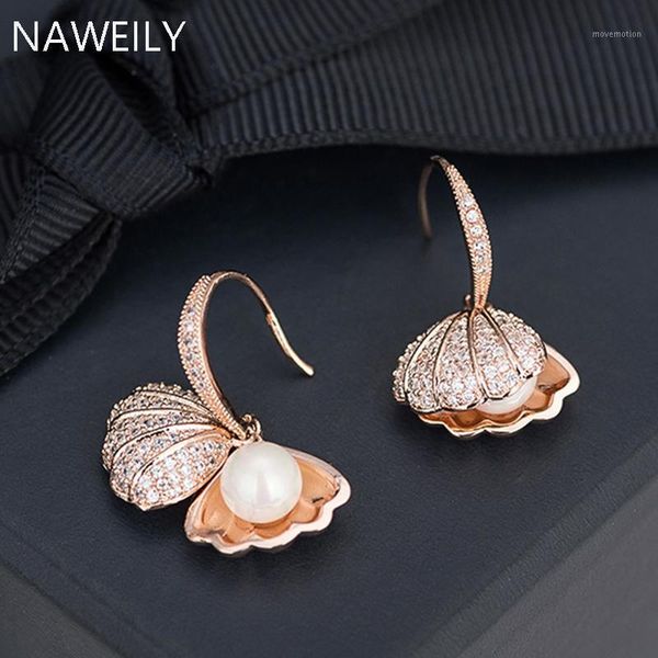 delicate shell shape pearl drop earrings for women girls rose gold silver color crystal earring fashion jewelry1
delicate shell shape pearl drop earrings for women girls rose gold silver color crystal earring fashion jewelry1