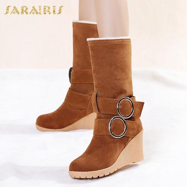 boots sarairis 2021 fashion warm fur winter snow woman shoes buckle decoration wedges platform dropship ladies1, Black
boots sarairis 2021 fashion warm fur winter snow woman shoes buckle decoration wedges platform dropship ladies1, Black