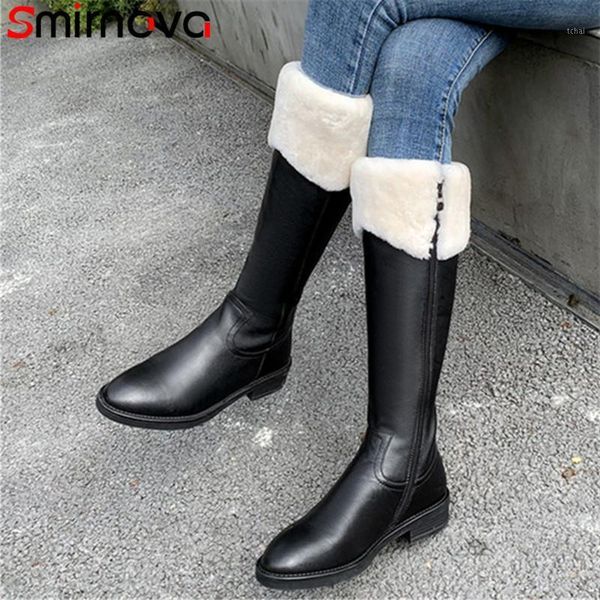 smirnova 2021 genuine leather knee high boots women winter shoes round toe zip fashion low heel riding boots women1, Black
smirnova 2021 genuine leather knee high boots women winter shoes round toe zip fashion low heel riding boots women1, Black
