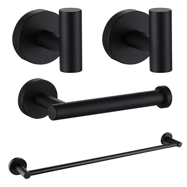 bath accessory set stainless steel bathroom hardware towel rack toilet paper holder bar hook accessories, matte black.1
bath accessory set stainless steel bathroom hardware towel rack toilet paper holder bar hook accessories, matte black.1