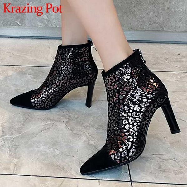 krazing pot gorgeous leopard genuine leather boots pointed toe high heels mixed colors zipper winter warm ankle boots l9f61, Black
krazing pot gorgeous leopard genuine leather boots pointed toe high heels mixed colors zipper winter warm ankle boots l9f61, Black