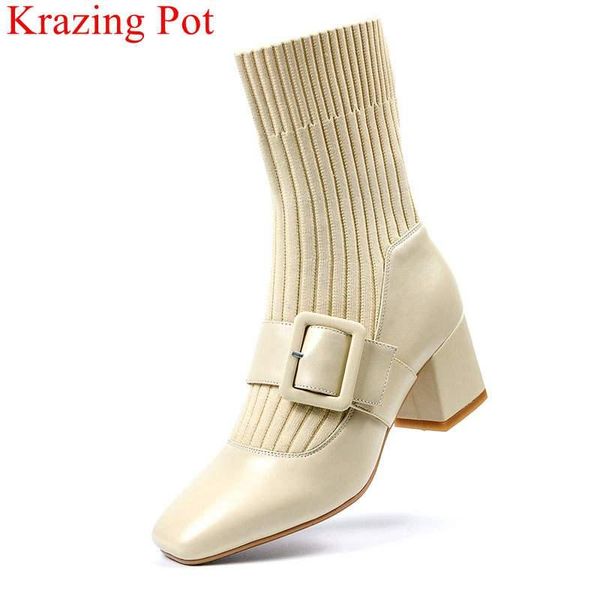 boots krazing pot cow leather knitting square toe thick heels zipper women mid-calf warm buckle strap party winter shoes l33, Black
boots krazing pot cow leather knitting square toe thick heels zipper women mid-calf warm buckle strap party winter shoes l33, Black