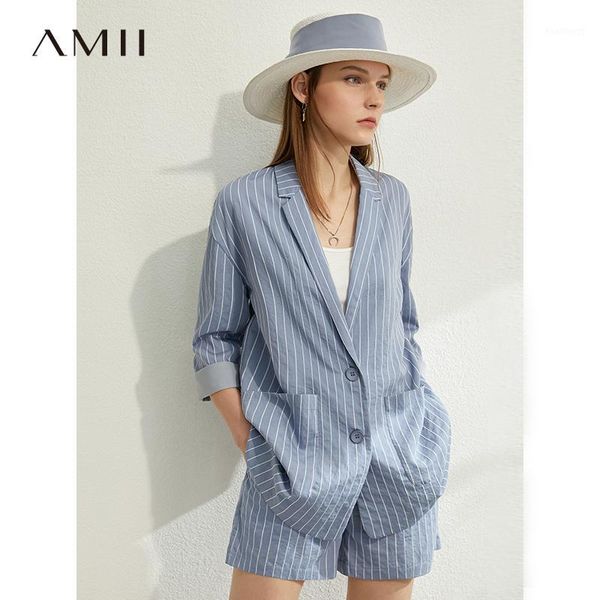 amii minimalism spring summer suit set lapel stripe three quarter sleeves suit coat high waist shorts 120302381, White
amii minimalism spring summer suit set lapel stripe three quarter sleeves suit coat high waist shorts 120302381, White