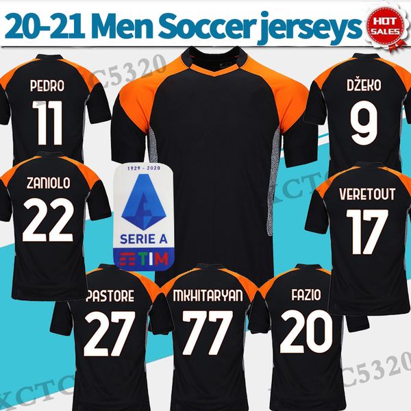 veretout dzeko zaniolo soccer jerseys 20 21 serie a league third soccer shirts men customized football uniforms, Black;yellow 
veretout dzeko zaniolo soccer jerseys 20 21 serie a league third soccer shirts men customized football uniforms, Black;yellow